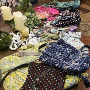Vera Bradley Lot Colorful Patterned Handbags and Randoms Collection